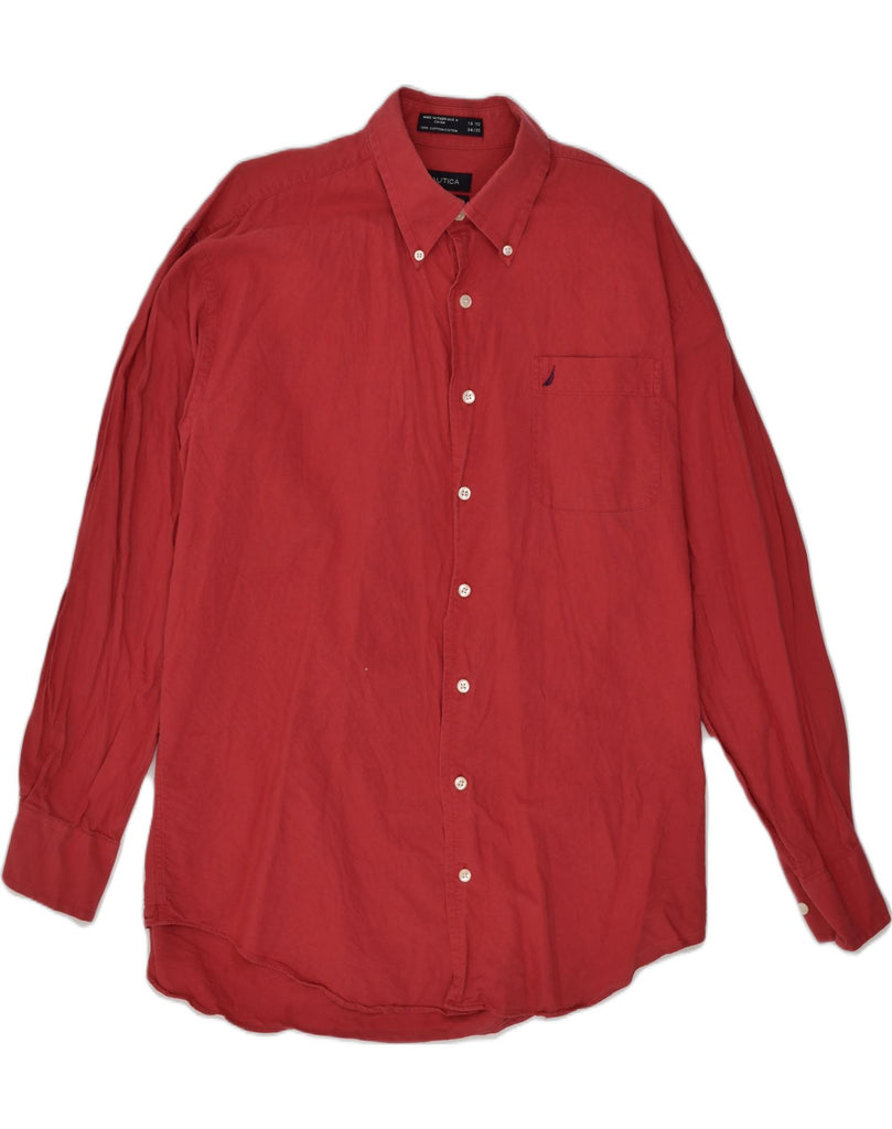 NAUTICA Mens Shirt Size 16 1/2 Large Red Cotton | Vintage Nautica | Thrift | Second-Hand Nautica | Used Clothing | Messina Hembry 