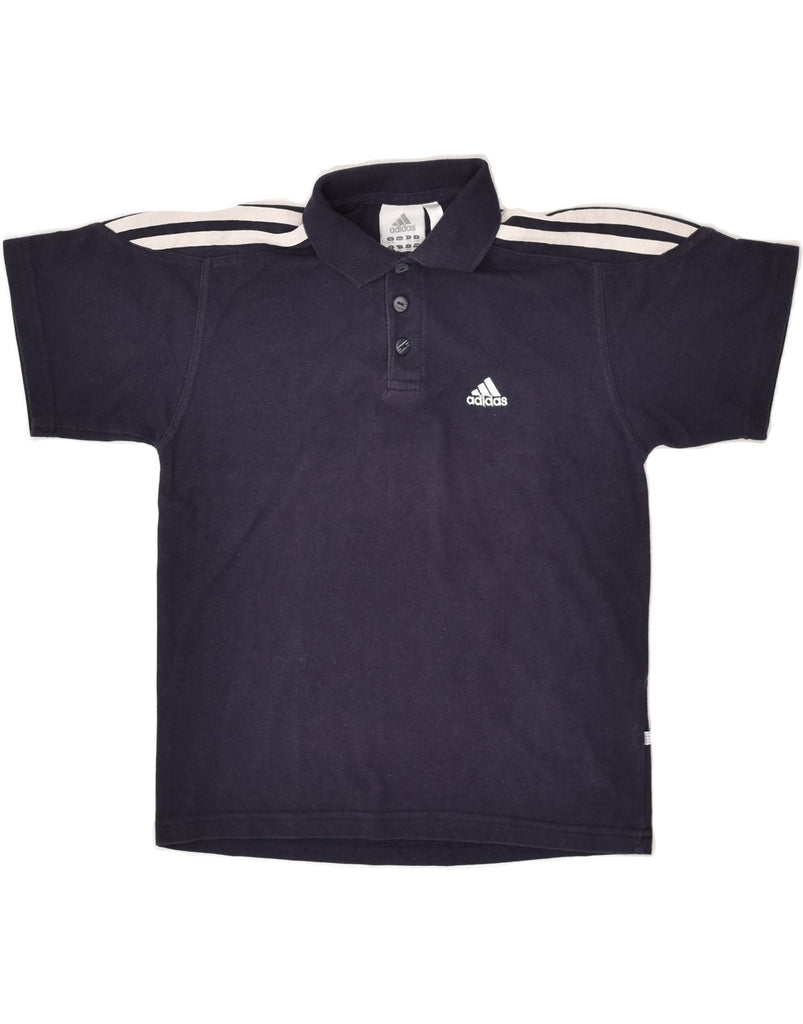 ADIDAS Boys Polo Shirt 10-11 Years Navy Blue Cotton | Vintage Adidas | Thrift | Second-Hand Adidas | Used Clothing | Messina Hembry 