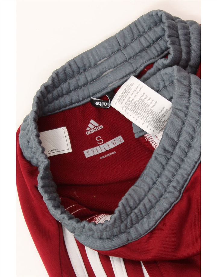 ADIDAS Mens Climalite Tracksuit Trousers Small Burgundy Colourblock