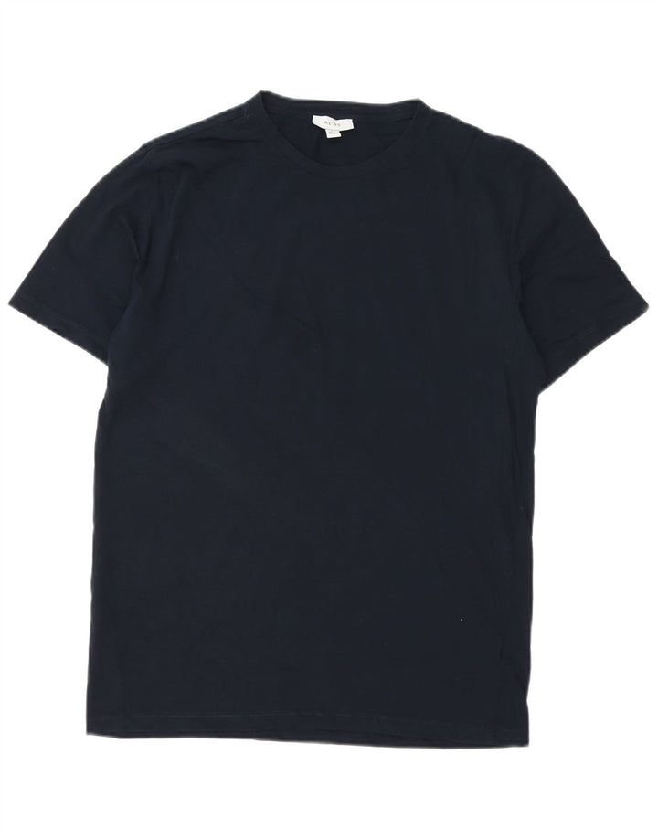 Reiss Mens T-Shirt Top Large Navy Blue Cotton