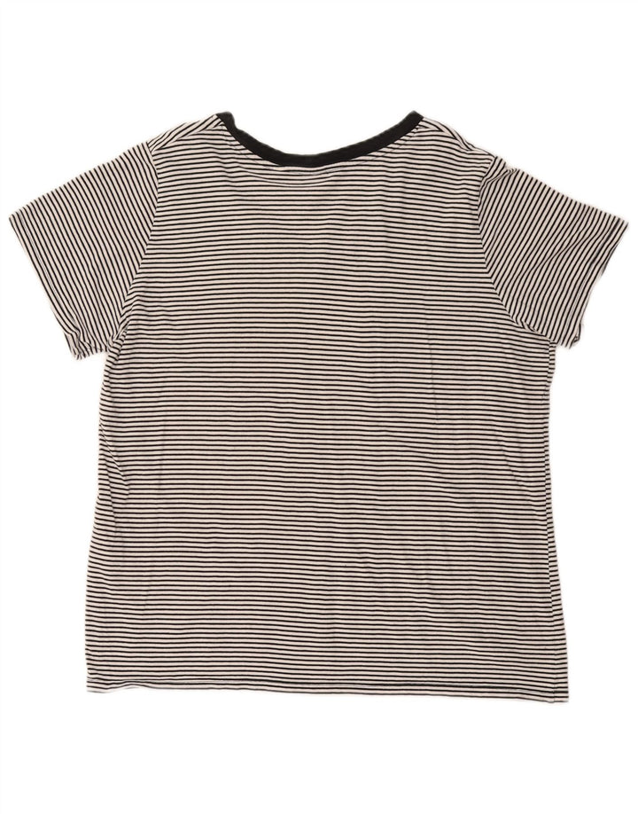 Levi's Womens T-Shirt Top UK 18 XL Black Striped Cotton