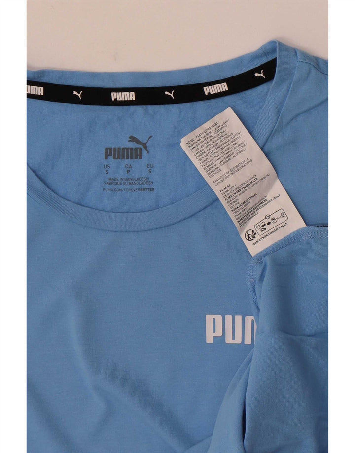 Puma Womens T-Shirt Top UK 10 Small Blue Cotton