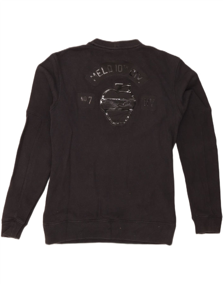 JORDAN Mens Graphic Sweatshirt Jumper Medium Black Polyester