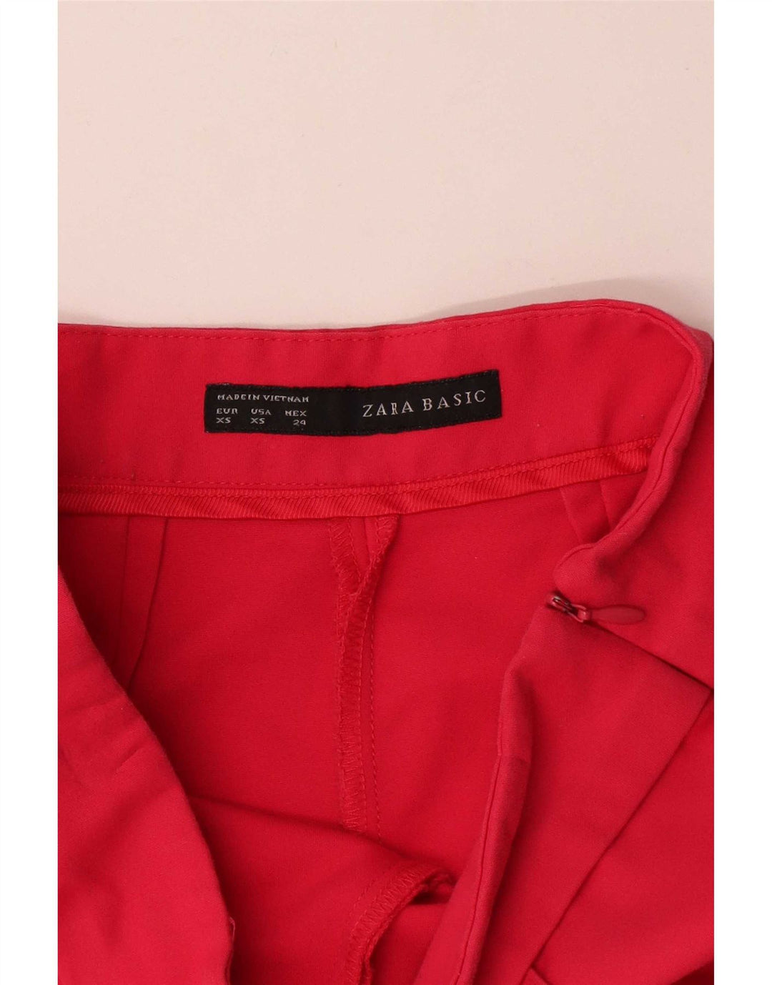 Zara Womens Casual Shorts XS W24 Red Cotton