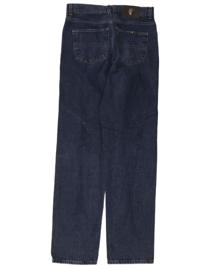 Trussardi Mens Straight Jeans W34 L32 Navy Blue Cotton