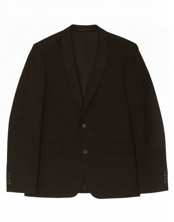 John Lewis Mens 2 Button Blazer Jacket UK 40 Large Black Polyester