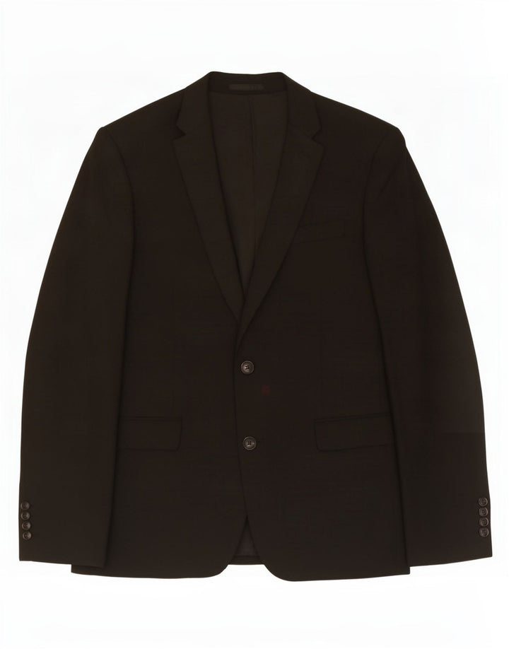 John Lewis Mens 2 Button Blazer Jacket UK 40 Large Black Polyester
