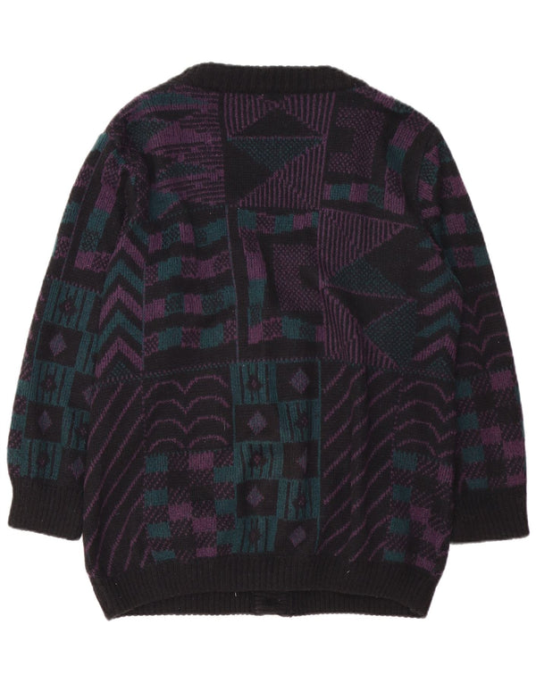 PIMET MAGLIERA Womens Cardigan Sweater UK 18 XL Black Geometric