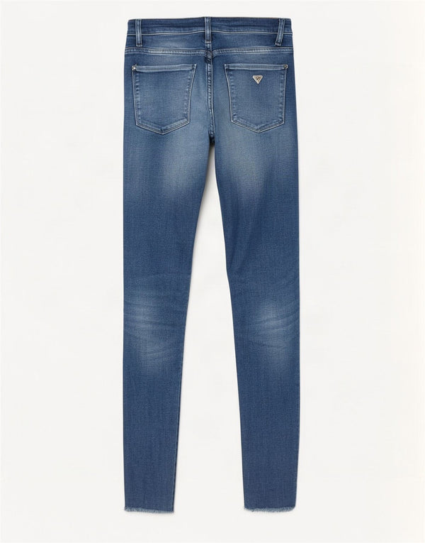 Guess Womens Distressed Skinny Jeans W24 L30 Blue Cotton