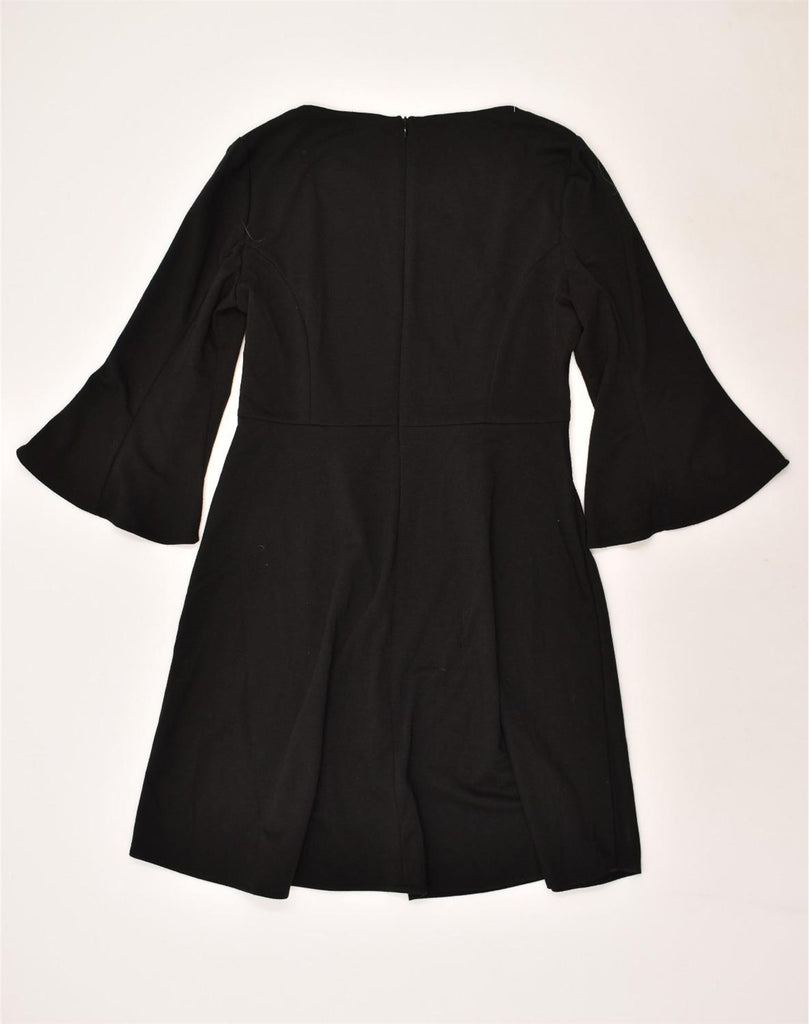 ELISA LANDRI Womens 3/4 Sleeve A-Line Dress UK 12 Medium Black Polyamide | Vintage Elisa Landri | Thrift | Second-Hand Elisa Landri | Used Clothing | Messina Hembry 