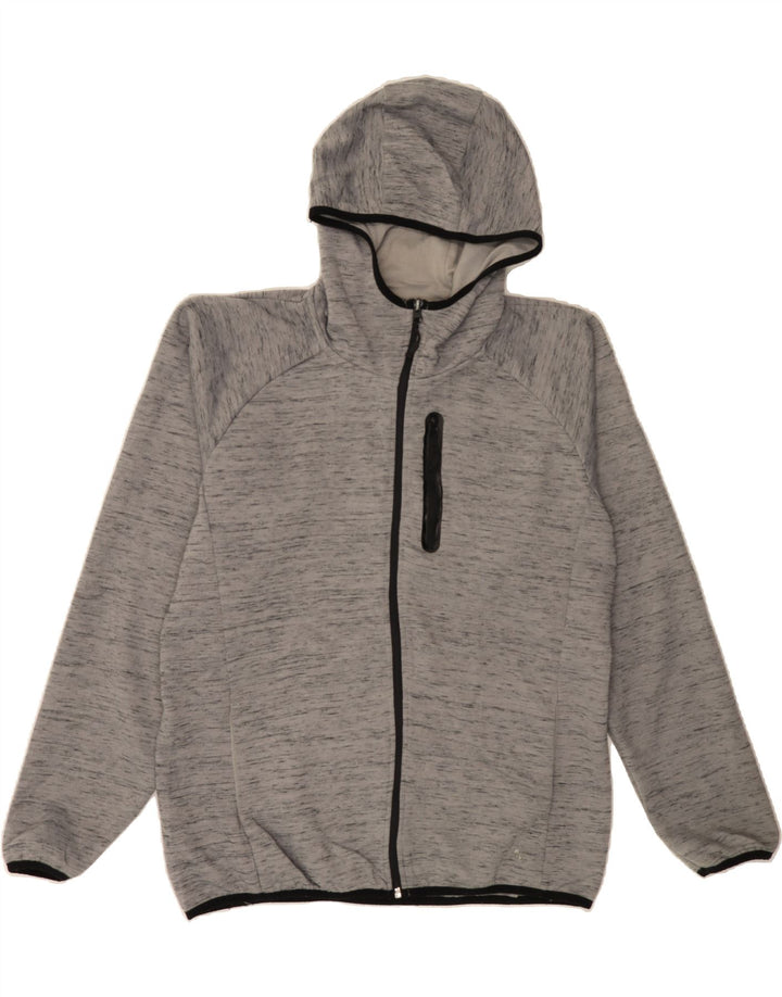 EDDIE BAUER Mens Zip Hoodie Sweater Medium Grey Flecked Polyester Vintage Eddie Bauer and Second-Hand Eddie Bauer from Messina Hembry 