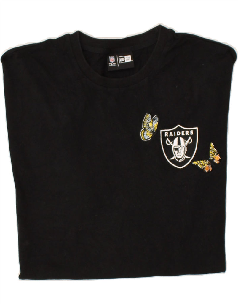 NFL Womens Raiders T-Shirt Top UK 18 XL Black Cotton | Vintage NFL | Thrift | Second-Hand NFL | Used Clothing | Messina Hembry 