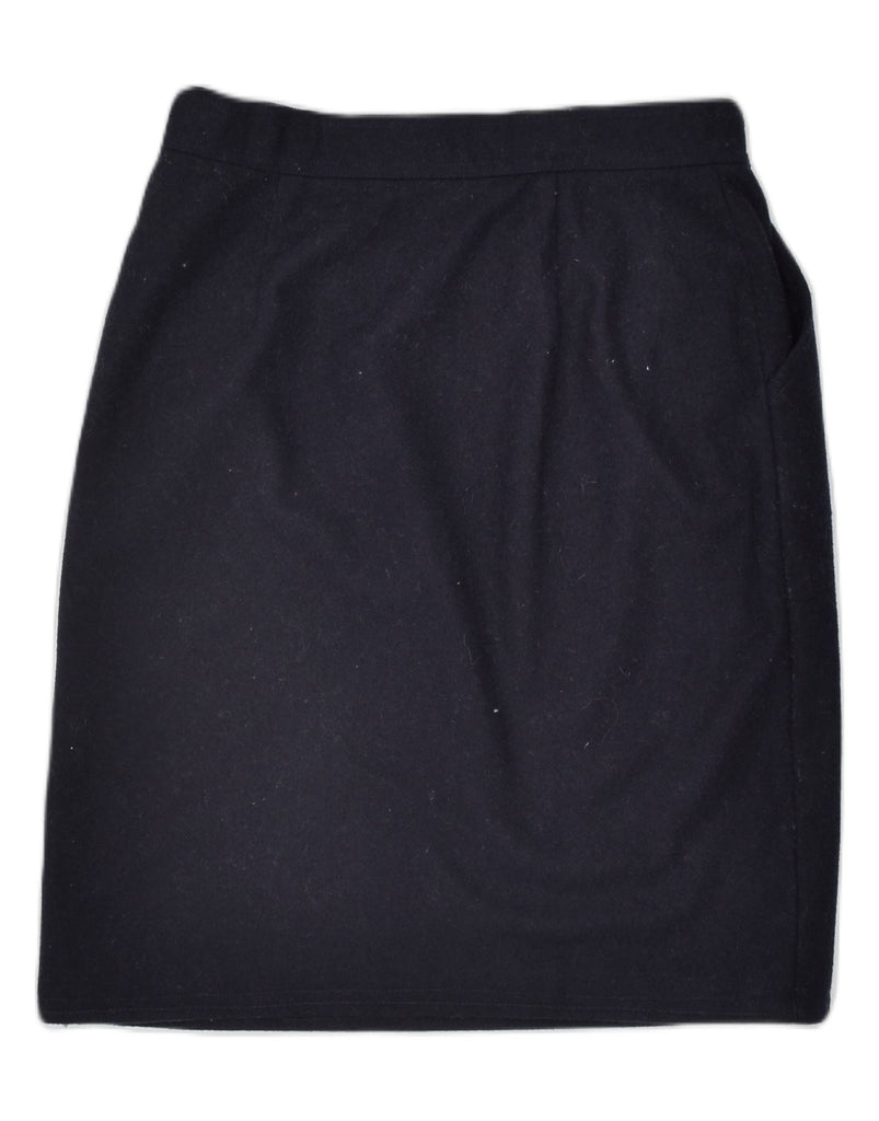 PENNY BLACK Womens Straight Skirt Small W28 Navy Blue Wool | Vintage | Thrift | Second-Hand | Used Clothing | Messina Hembry 