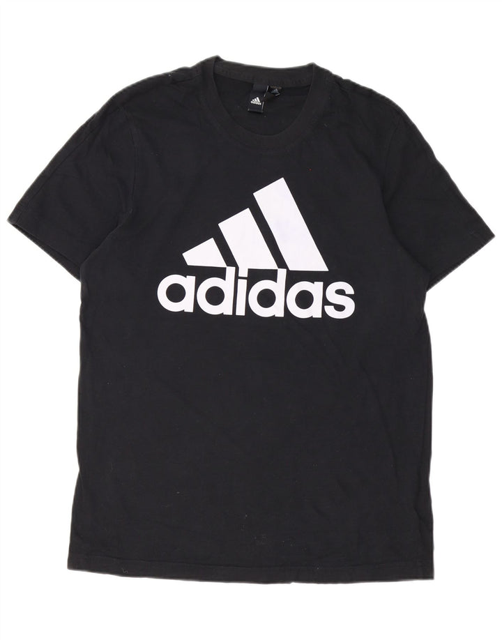 Adidas Mens Graphic T-Shirt Top Medium Black Cotton