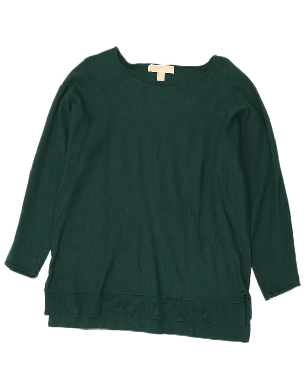 Michael Kors Womens Boat Neck Jumper Sweater UK 14 Large Green