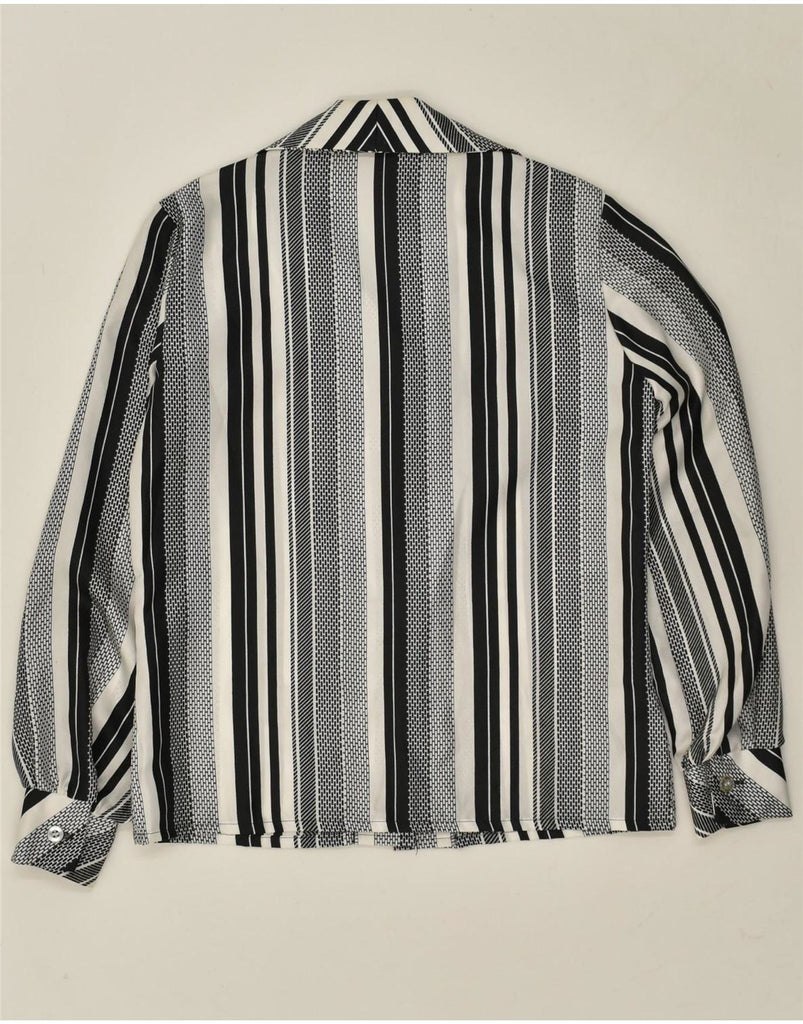 VINTAGE Womens Shirt Blouse EU 40 Medium Black Striped Polyester Vintage Vintage and Second-Hand Vintage from Messina Hembry 