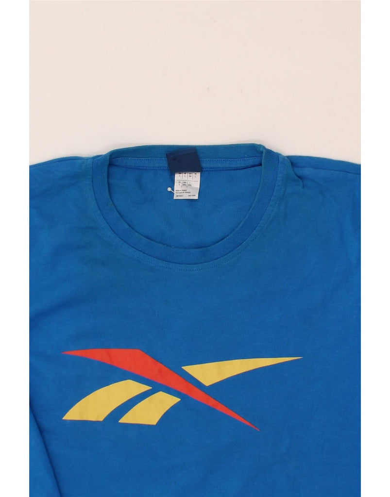 REEBOK Mens Graphic T-Shirt Top Large Blue Cotton Vintage Reebok and Second-Hand Reebok from Messina Hembry 