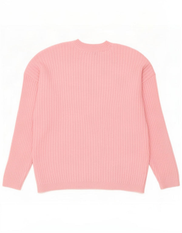 Marks & Spencer Womens Crew Neck Jumper Sweater UK 16 Large Pink Polyester