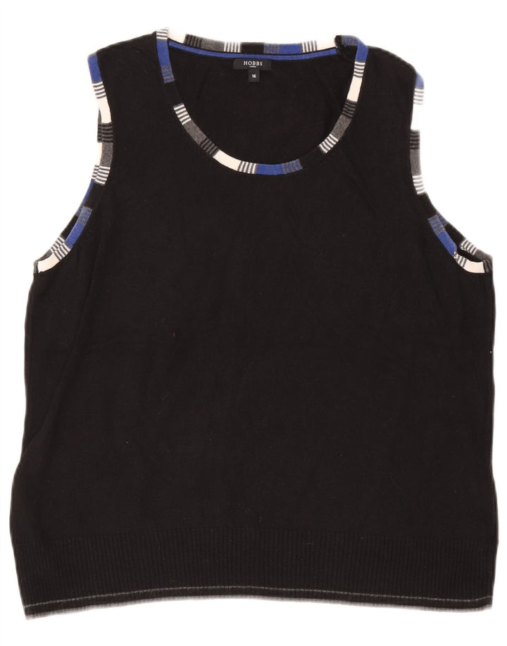 Hobbs Womens Vest Top UK 16 Large Black Cotton