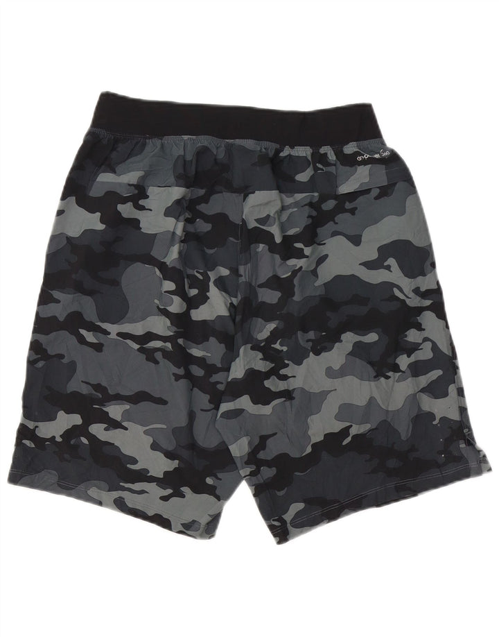 RUSSELL ATHLETIC Mens Sport Shorts Small Grey Camouflage Polyester