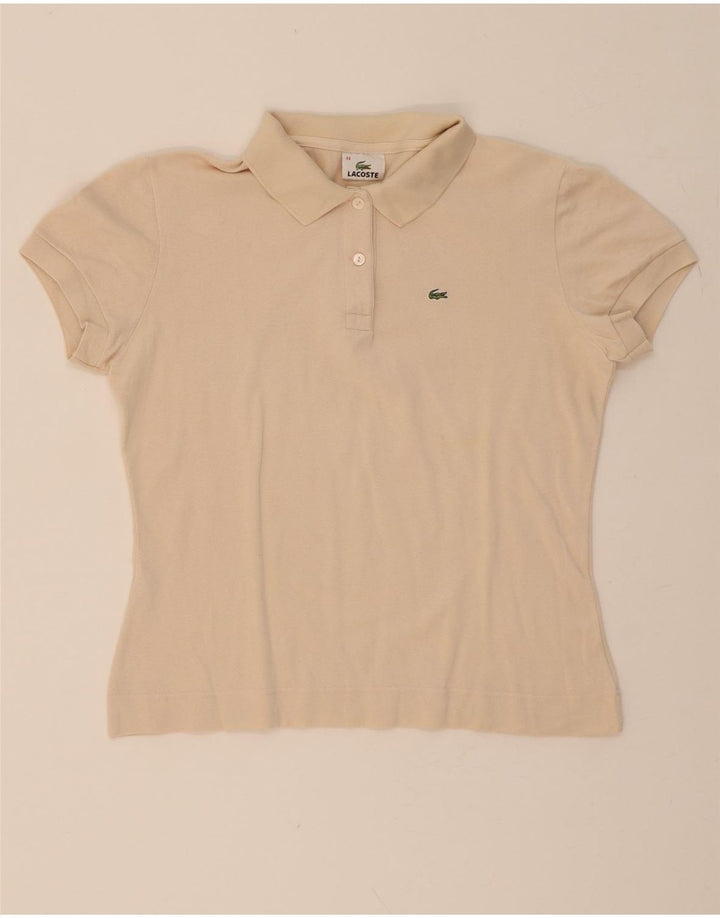 LACOSTE Womens Polo Shirt Size 44 Large Beige Cotton Vintage Lacoste and Second-Hand Lacoste from Messina Hembry 