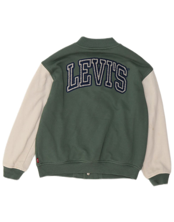 Levi's Boys Graphic Varsity Jacket 7-8 Years Green Colourblock Cotton