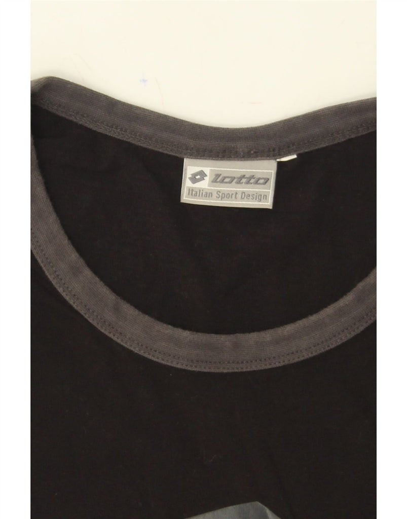 LOTTO Mens T-Shirt Top Large Black Vintage Lotto and Second-Hand Lotto from Messina Hembry 