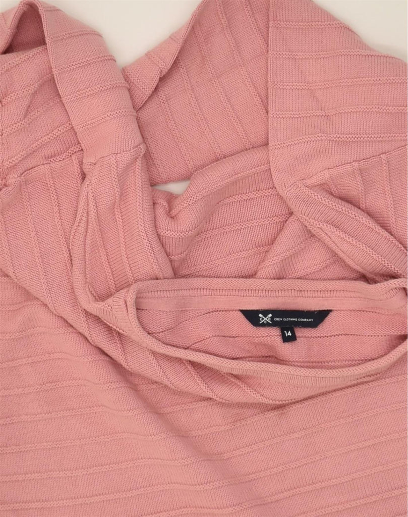 CREW CLOTHING Womens Crew Neck Jumper Sweater US 14 XL Pink Cotton | Vintage Crew Clothing | Thrift | Second-Hand Crew Clothing | Used Clothing | Messina Hembry 