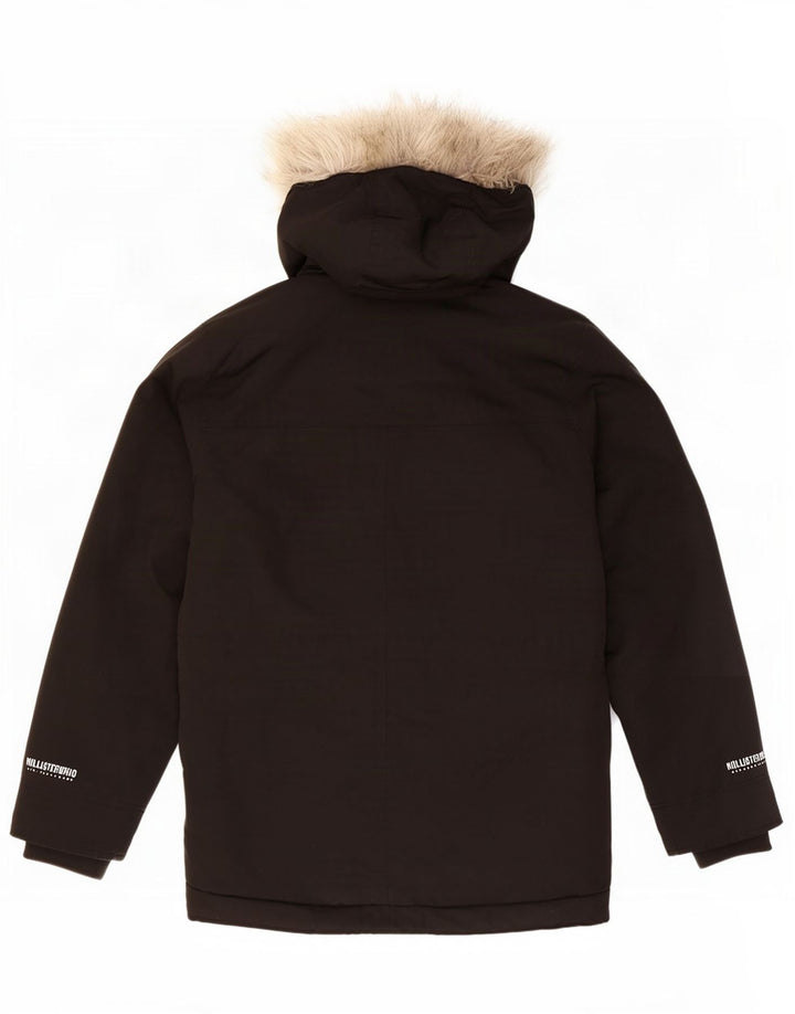 Hollister Mens Hooded Ski Jacket UK 36 Small Black Polyester