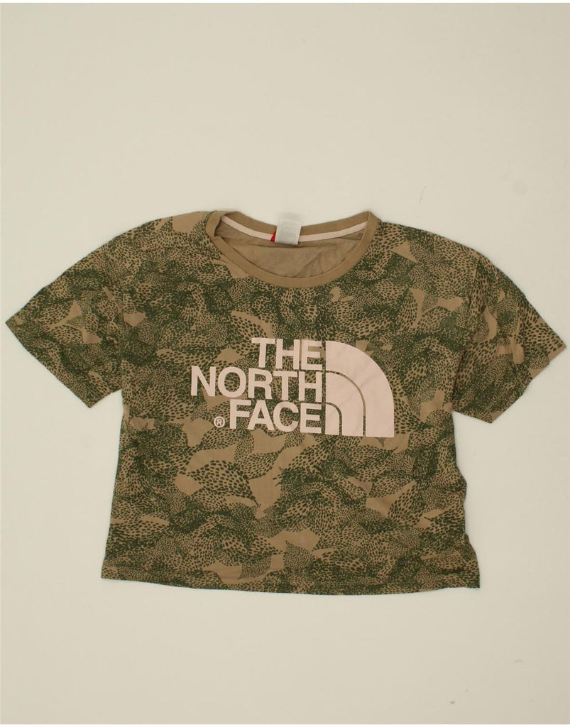 THE NORTH FACE Girls Graphic T-Shirt Top 14-15 Years XL Green Animal Print Vintage The North Face and Second-Hand The North Face from Messina Hembry 