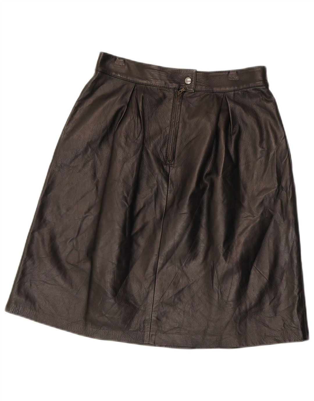 Vintage Womens Leather Skirt XS W25  Black Leather