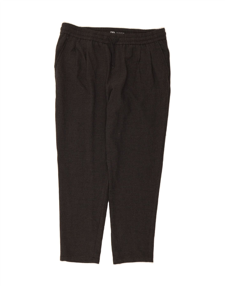 ZARA Womens Pegged Casual Trousers XL W36 L29 Grey Houndstooth Vintage Zara and Second-Hand Zara from Messina Hembry 
