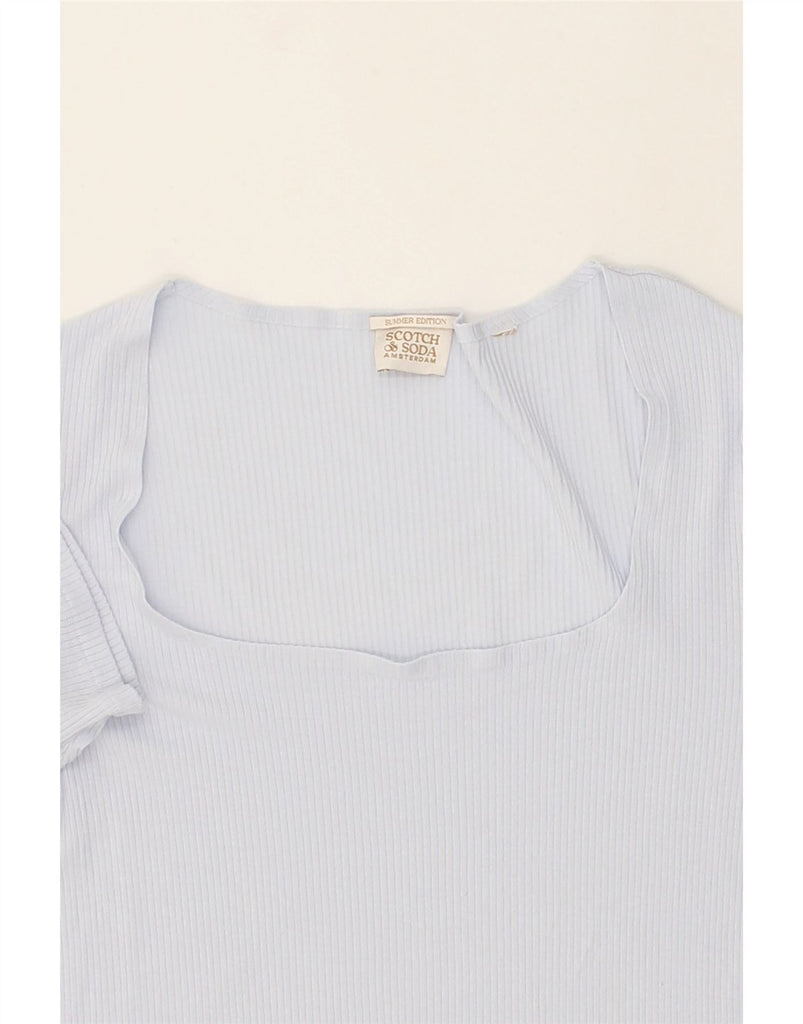 SCOTCH & SODA Womens T-Shirt Top UK 8 Small Blue Cotton | Vintage Scotch & Soda | Thrift | Second-Hand Scotch & Soda | Used Clothing | Messina Hembry 