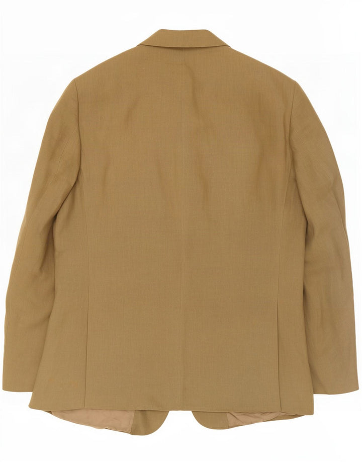 Valentino Mens 3 Button Blazer Jacket IT 50 Large Khaki Linen
