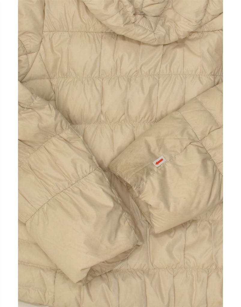 MAX MARA Womens Loose Fit Hooded Padded Jacket UK 6 XS Beige Polyamide | Vintage Max Mara | Thrift | Second-Hand Max Mara | Used Clothing | Messina Hembry 