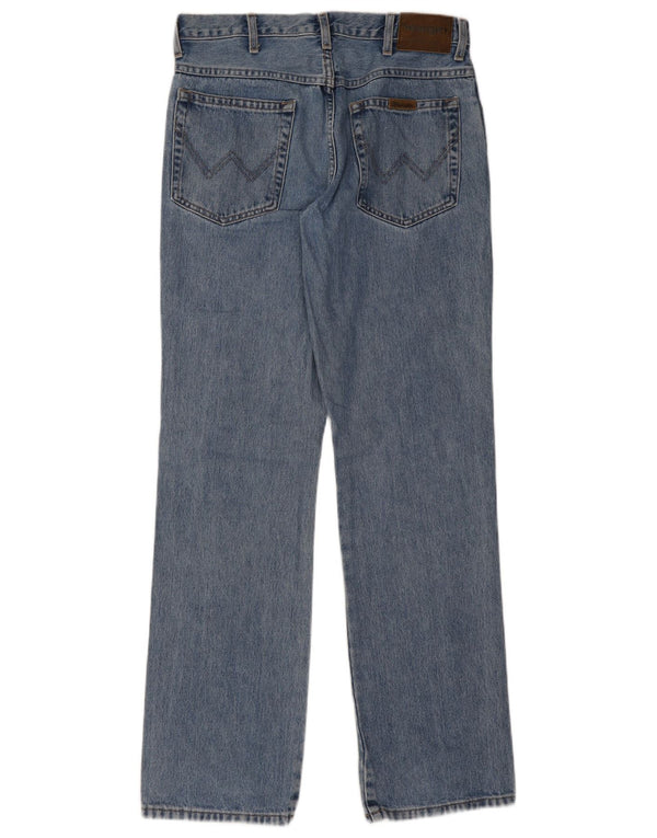 Wrangler Mens Regular Fit Straight Jeans W32 L32 Blue Cotton