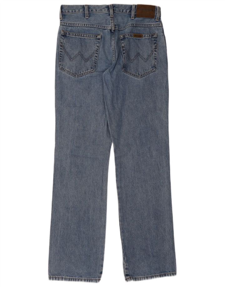Wrangler Mens Regular Fit Straight Jeans W32 L32 Blue Cotton