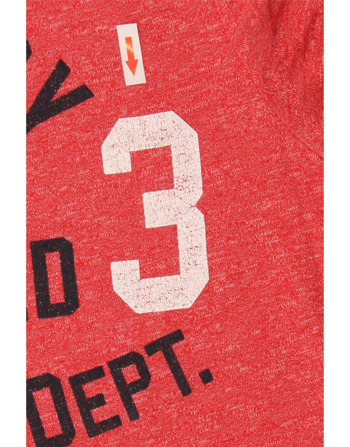 Superdry Mens Graphic T-Shirt Top Small Red Flecked Cotton