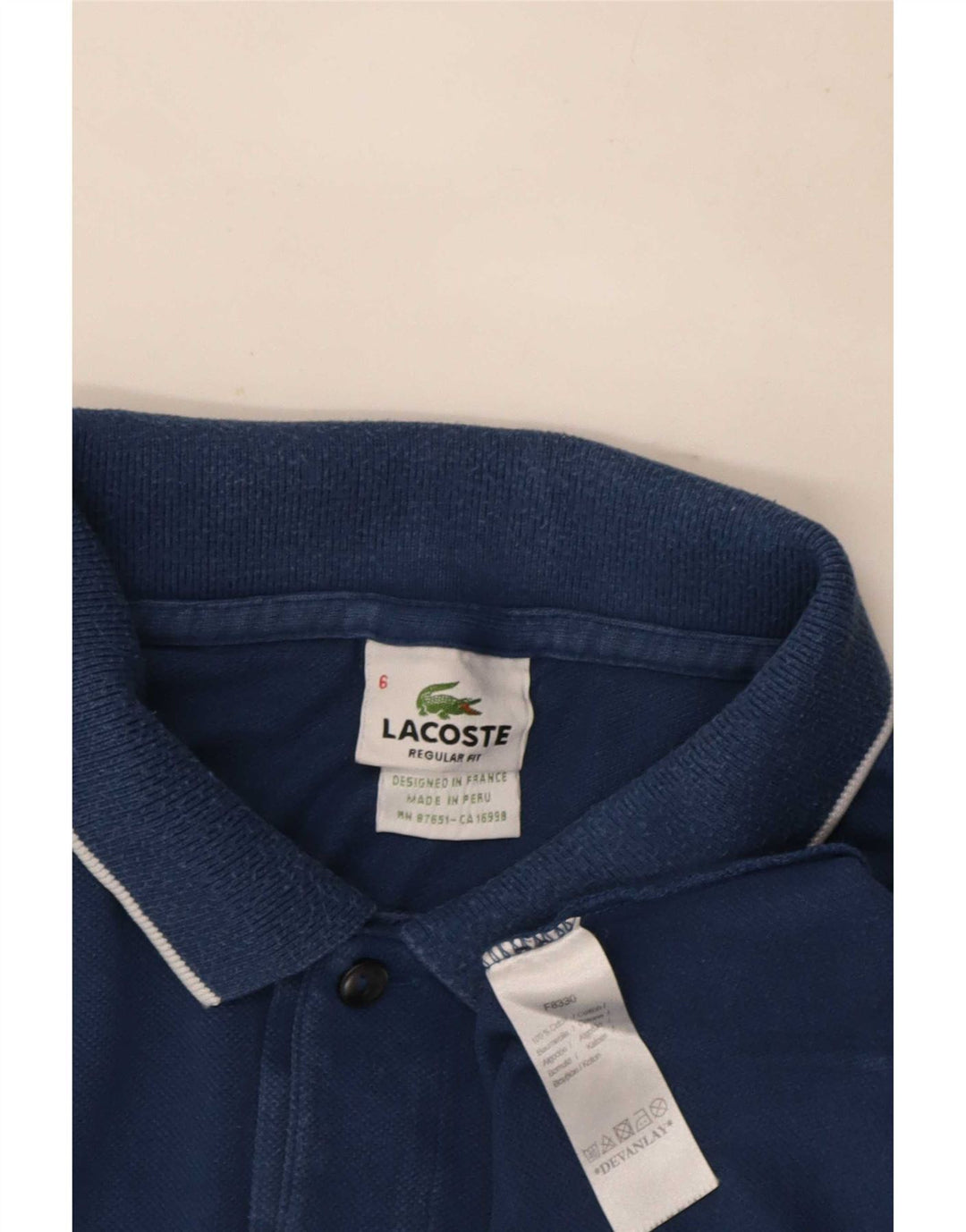 Lacoste Mens Regular Fit Polo Shirt Size 6 XL Navy Blue