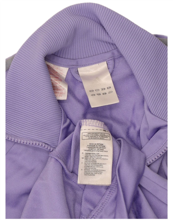 Adidas Womens Tracksuit Top Jacket UK 12 Medium Purple Polyester
