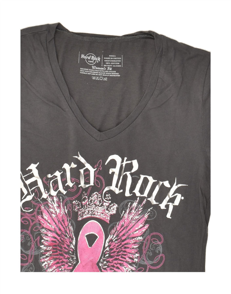 HARD ROCK CAFE Womens London Graphic T-Shirt Top UK8 Small Grey Cotton | Vintage Hard Rock Cafe | Thrift | Second-Hand Hard Rock Cafe | Used Clothing | Messina Hembry 