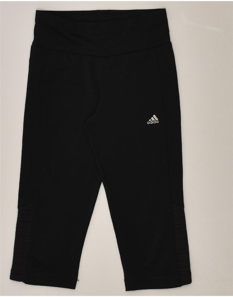 ADIDAS Girls Capri Tracksuit Trousers 9-10 Years Small Black | Vintage Adidas | Thrift | Second-Hand Adidas | Used Clothing | Messina Hembry 