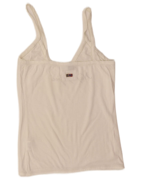 Napapijri Womens Cami Top UK 14 Large White Cotton
