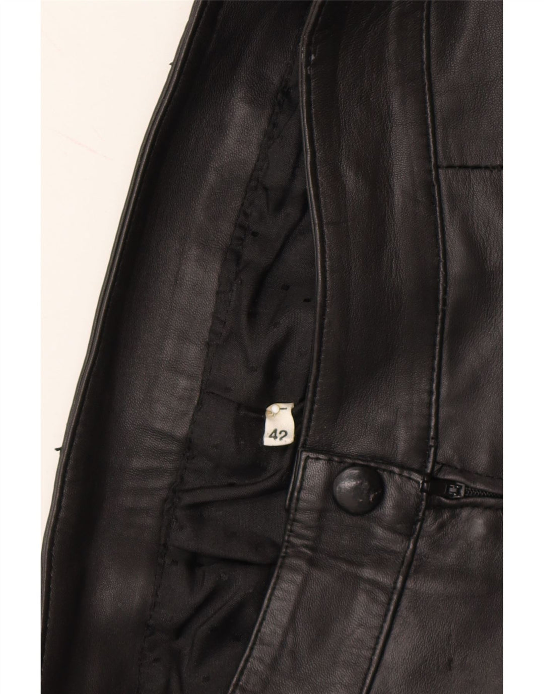 VINTAGE Womens Mini Leather Skirt IT 42 Medium W30 Black Vintage Vintage and Second-Hand Vintage from Messina Hembry 