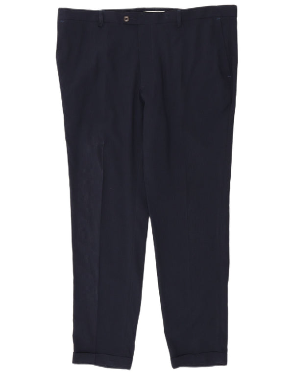 Marks & Spencer Mens Slim Suit Trousers W38 L31 Navy Blue Polyester