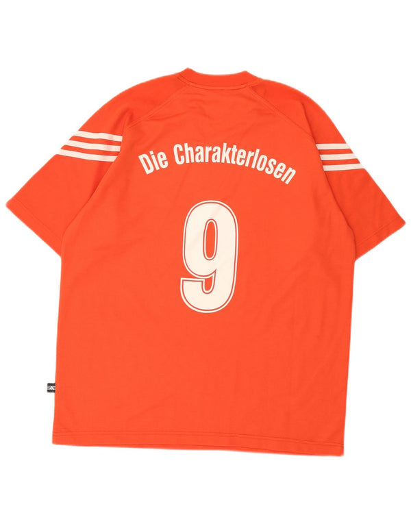 Adidas Mens Graphic T-Shirt Top UK 40/42 Medium Orange Polyester