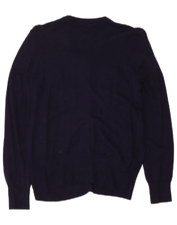 Marks & Spencer Womens Cardigan Sweater UK 14 Large Navy Blue Viscose