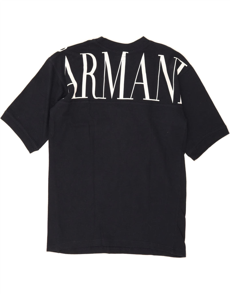 EMPORIO ARMANI Mens Graphic T-Shirt Top Medium Navy Blue Cotton Vintage Emporio Armani and Second-Hand Emporio Armani from Messina Hembry 