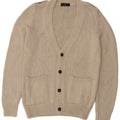 Zara Mens Cardigan Sweater Large Beige Acrylic