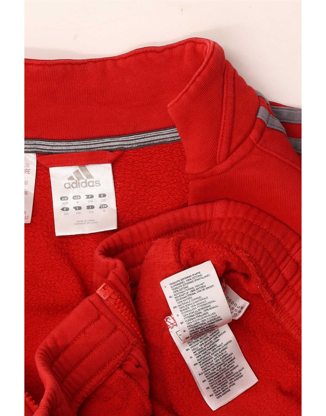 Adidas Boys Tracksuit Top Jacket 11-12 Years Red Cotton